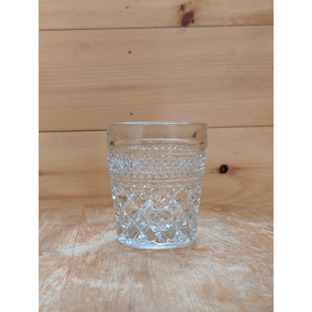 Vintage Anchor Hocking Wexford Old Fashioned Glass Diamond Pattern USA